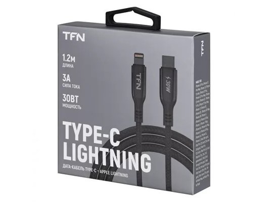 Кабель TFN 8pin-TypeC blaze 1.2m black (TFN-C-BLZ-CL1M-BK)